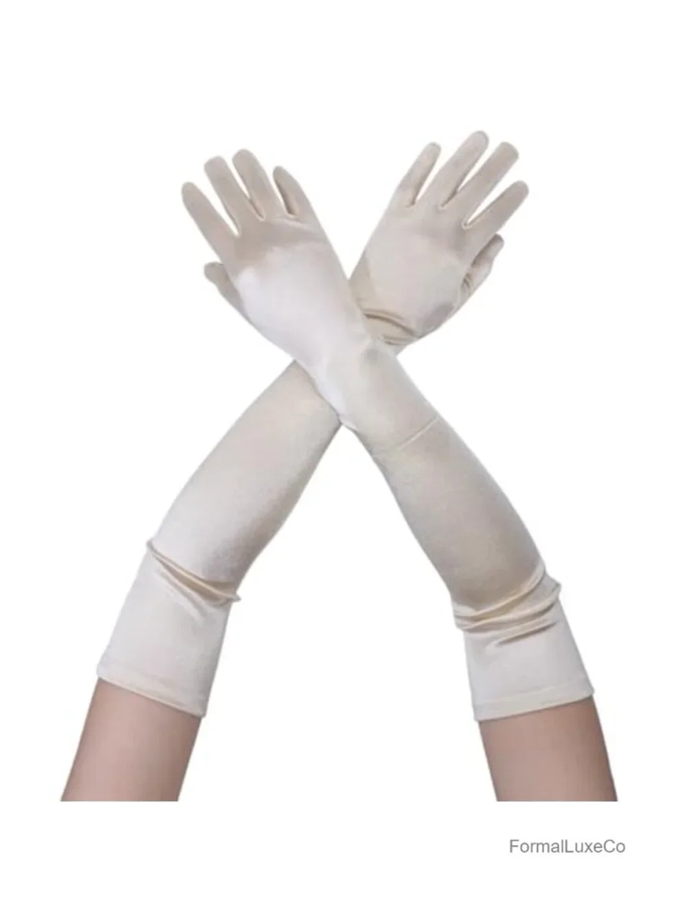 Vintage 1920s Satin Opera Gloves Elbow Length Formal Evening Party
